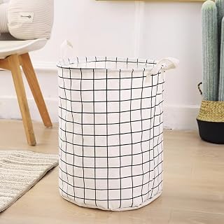 Dirty Clothes Basket Large Foldable Waterproof Laundry Basket Bathroom Storage Basket (White)
