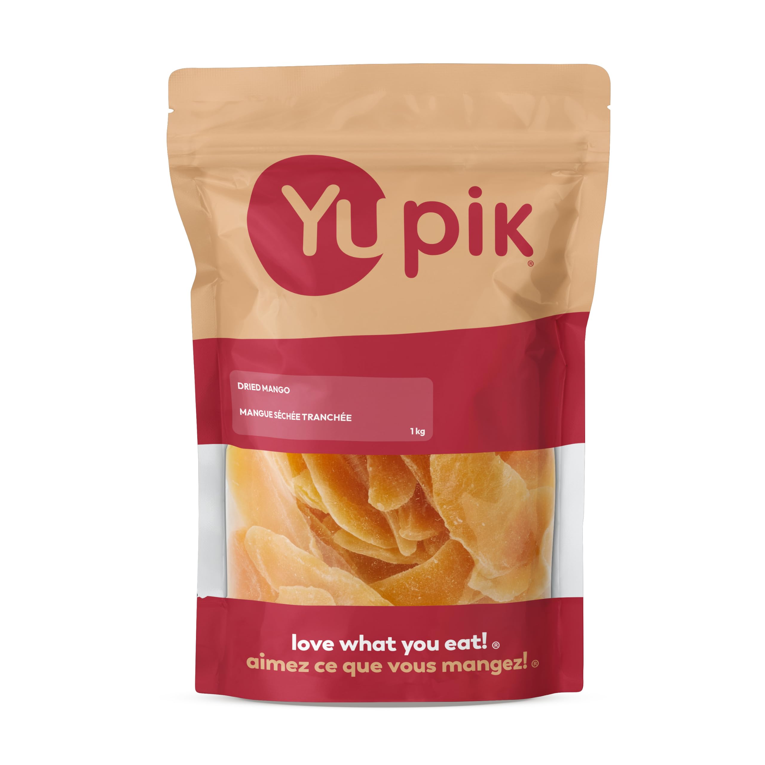 Yupik Dried Mango, Sliced, 1 kg, Gluten-Free, Vegan, Kosher, Sweetened Tropical 