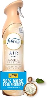 Febreze Air, Air Freshener Spray, Odour Fighting Room Spray, Deodourizer for Home Bathroom Kitchen Office Apartment Dorm Room Classroom, Soothe & Restore, 230g, 1ct