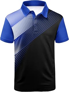 ZITY Men's Golf Shirt Short Sleeve Polo Shirt Moisture Wicking Performance Print Poloshirt for Men Clasic Collared T-Shirt