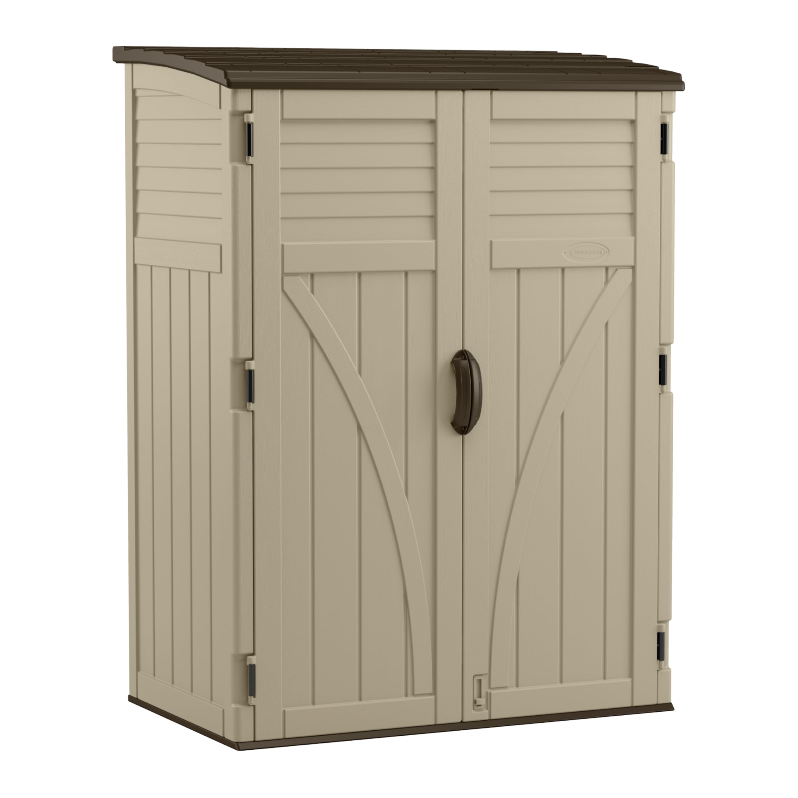Suncast Outdoor Storage Shed, Water Resistant Resin Vertical Outdoor Storage Cab