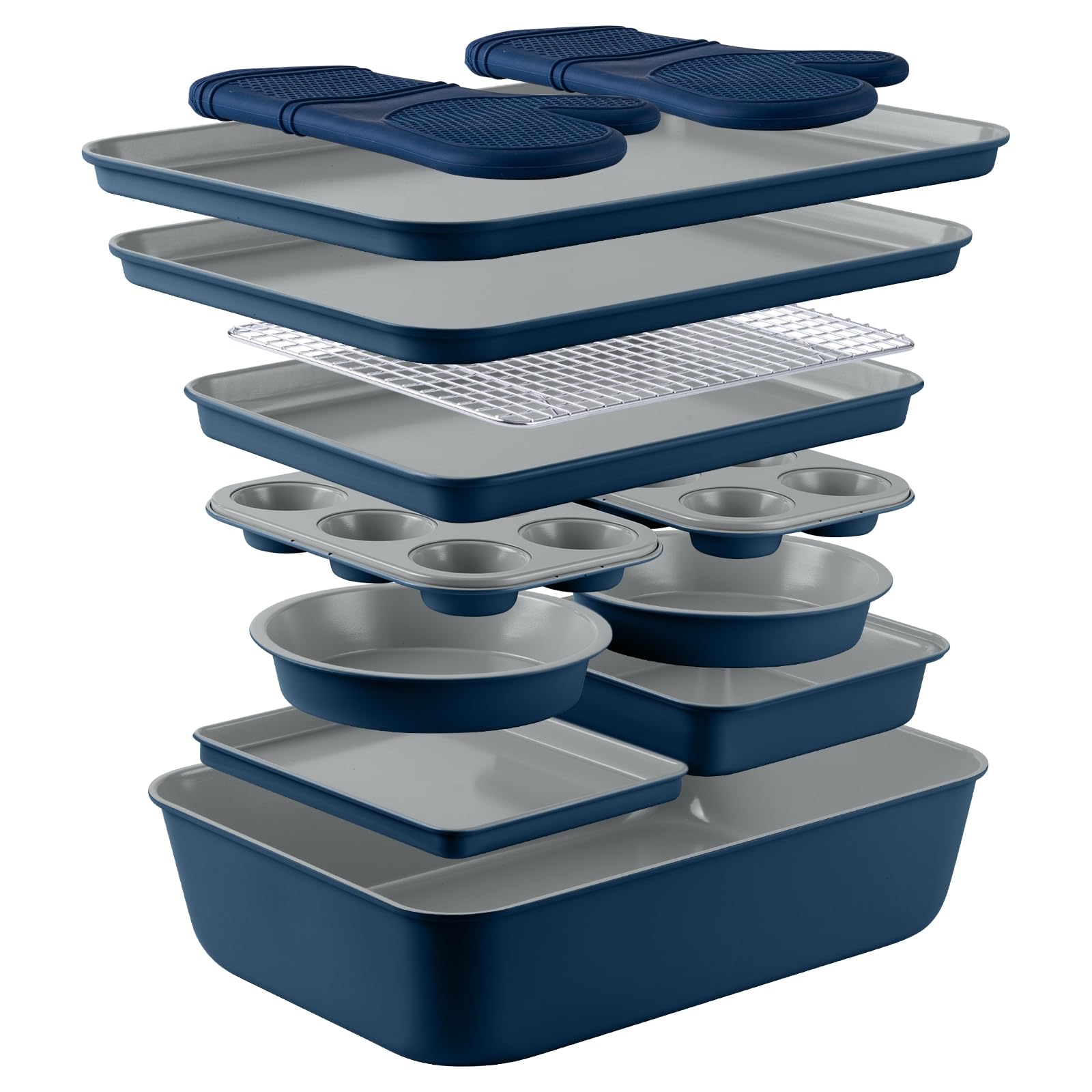 Country Kitchen Nonstick Stackable Bakeware Set - Deluxe Heavy Duty, Durable, Ea