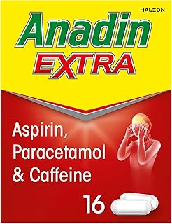 Anadin Extra Pain Relief Tablets 16s, Aspirin, Paracetamol, Caffeine | Headache and migraine relief tablets, triple action formula, aspirin paracetamol caffeine, fast acting pain relief