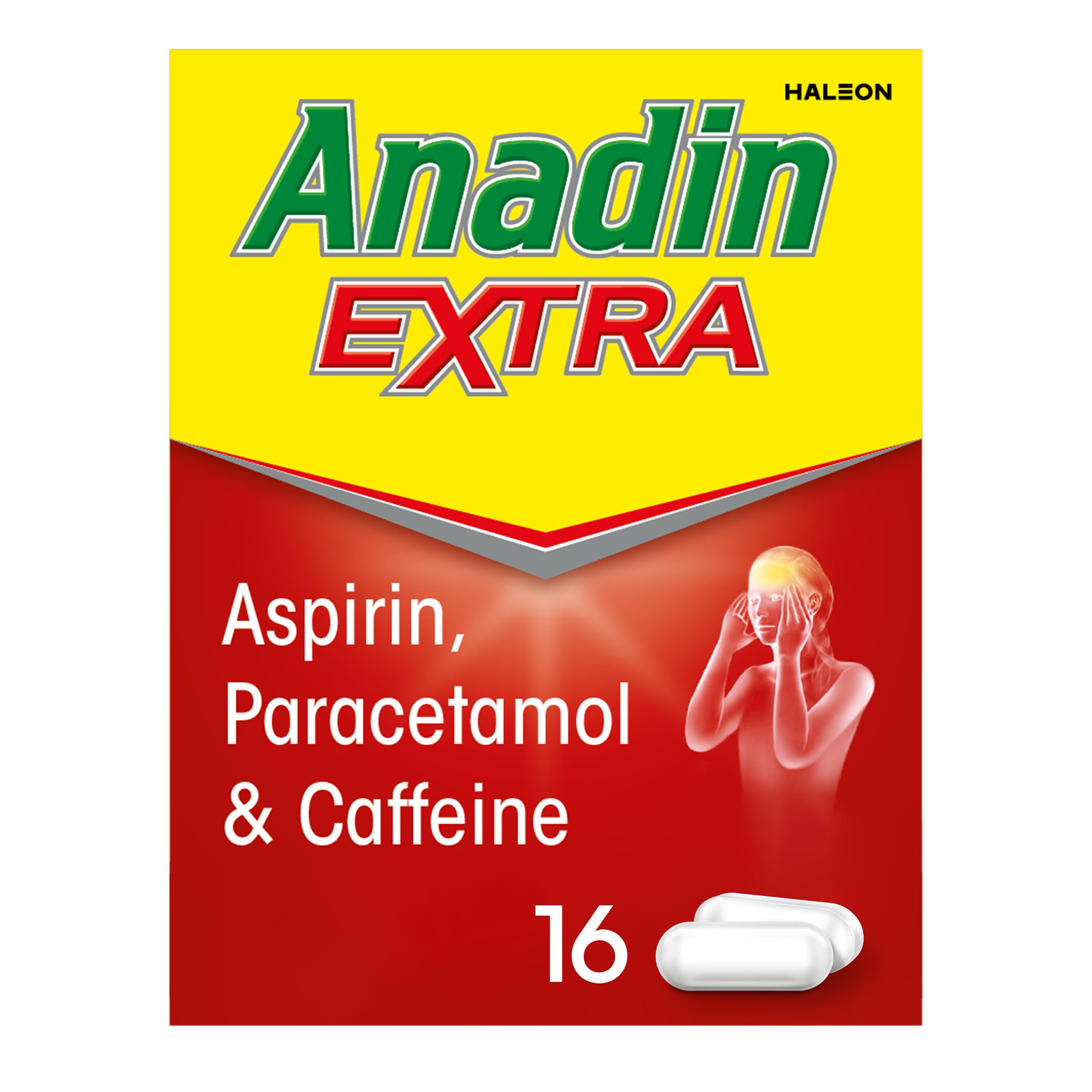 Anadin Extra Pain Relief Tablets 16s, Aspirin, Paracetamol, Caffeine | Headache 
