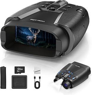 Vtiisamao Night Vision Goggles, Digital Night Vision Binoculars for Adults | 940nm Invisible IR, 3.99" HD Display, 10000mAh Battery, 64GB Card Included for Wildlife Observation, Camping & Security