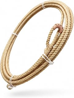 30 FT. Western Adult Rodeo Lariat Rope with Burner Rodeo Cowboy USA Made Medium Lay Roping Lasso