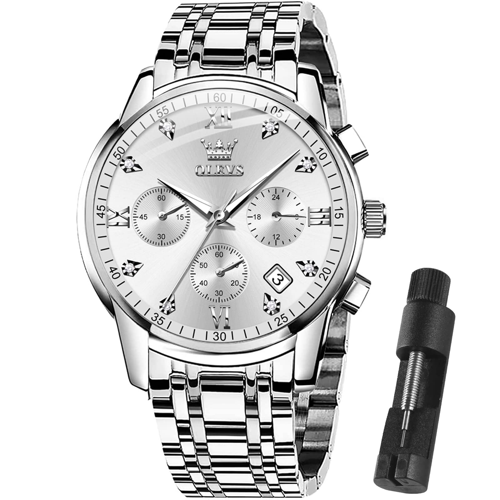 OLEVS Multifunction Men Watch Multidial Waterproof Luminous Chronograph