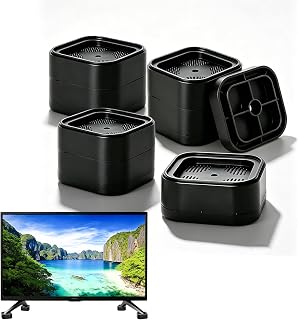 8 Pcs Tv Riser Blocks：Adjustable Height 1.35"-3.5" Tv Leg Risers 80 Lbs Anti Slip Tv Stand Height Adjuster for Viewing Blocks to Raise Height Television Elevation Pads for Home and Office (Black)
