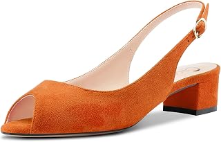 Castamere Women's Block Chunky Bottom Kitten Heel Open Toe Sandals Slip-On Slingback Cute Sexy Clear 3.5 CM Heels