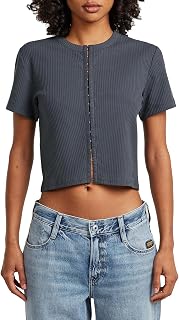 G-Star Hook & Eye Slim Rib R T Wmn T-Shirt Donna (Pacco da 1)