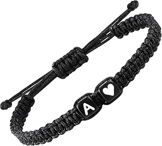 Father's Day Gifts Matching Couple Bracelets Letter Initial Bracelet for Men Women Cute Anniversary Gifts Mother Father Son Daughter Him Her Boyfriend Girlfriend Friendship Bestfriend