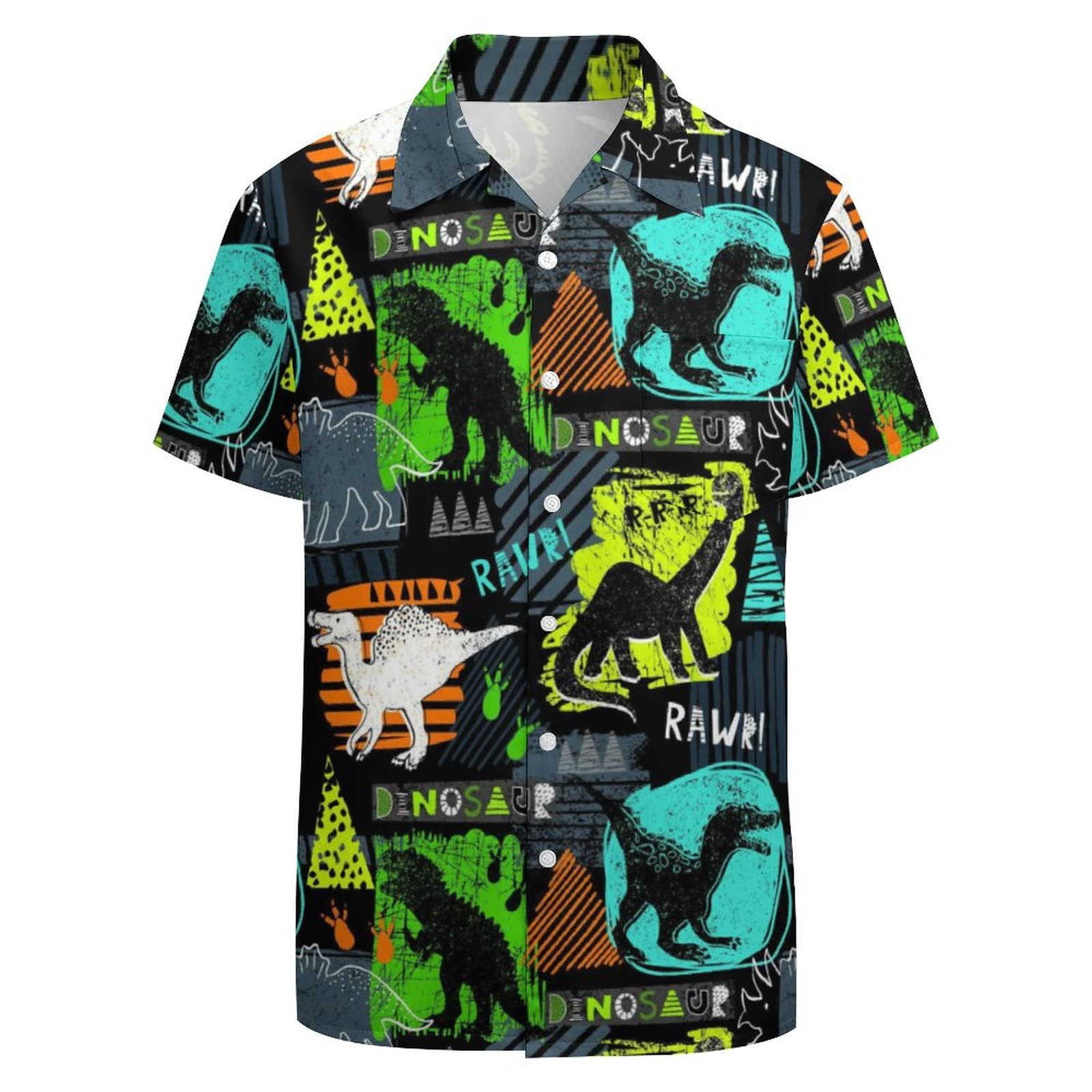 Men's Hawaiian Shirt Casual Button Down Short Sleeve Aloha Beach Shirt Party Shi
