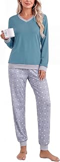 Women's Pyjamas Cotton Long Winter Pajamas Two-Piece Pajamas Set Winter Sleepwear Sleepwear Casual Home Comfortable Pajamas