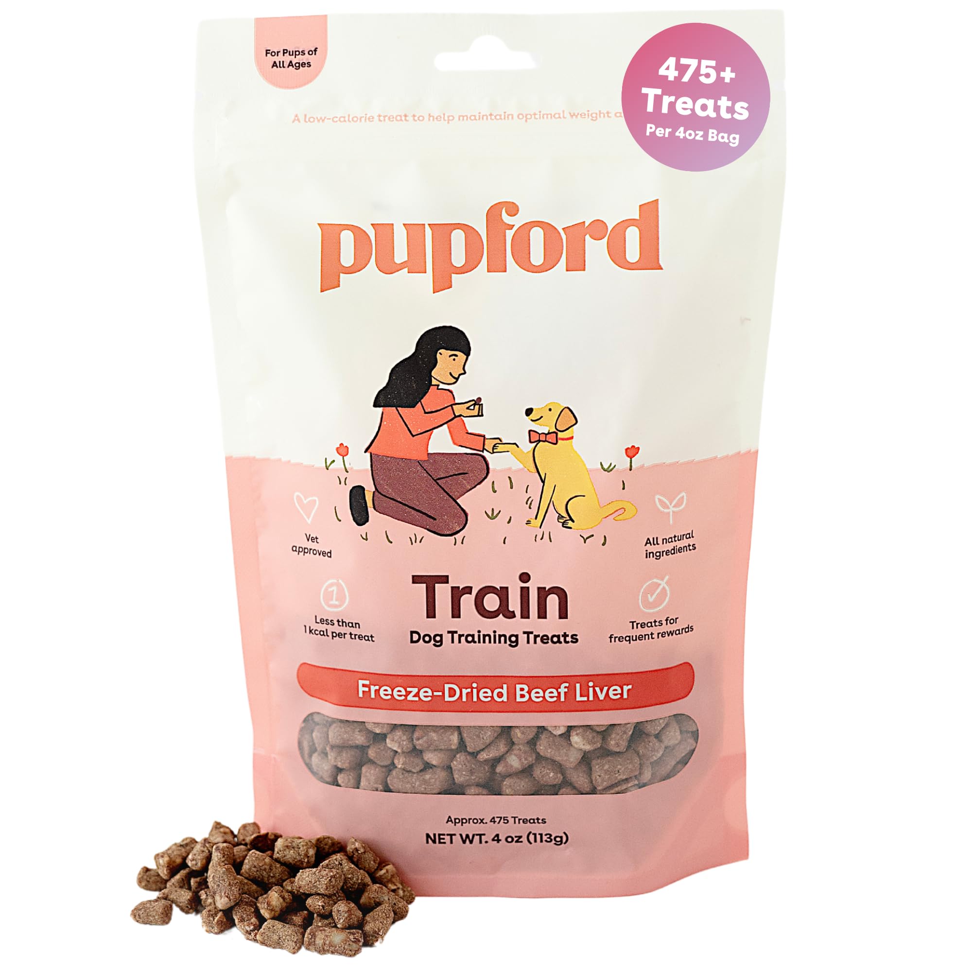 Pupford Freeze Dried Training Treats for Dogs & Puppies (Beef Liver, 4 oz) | 475