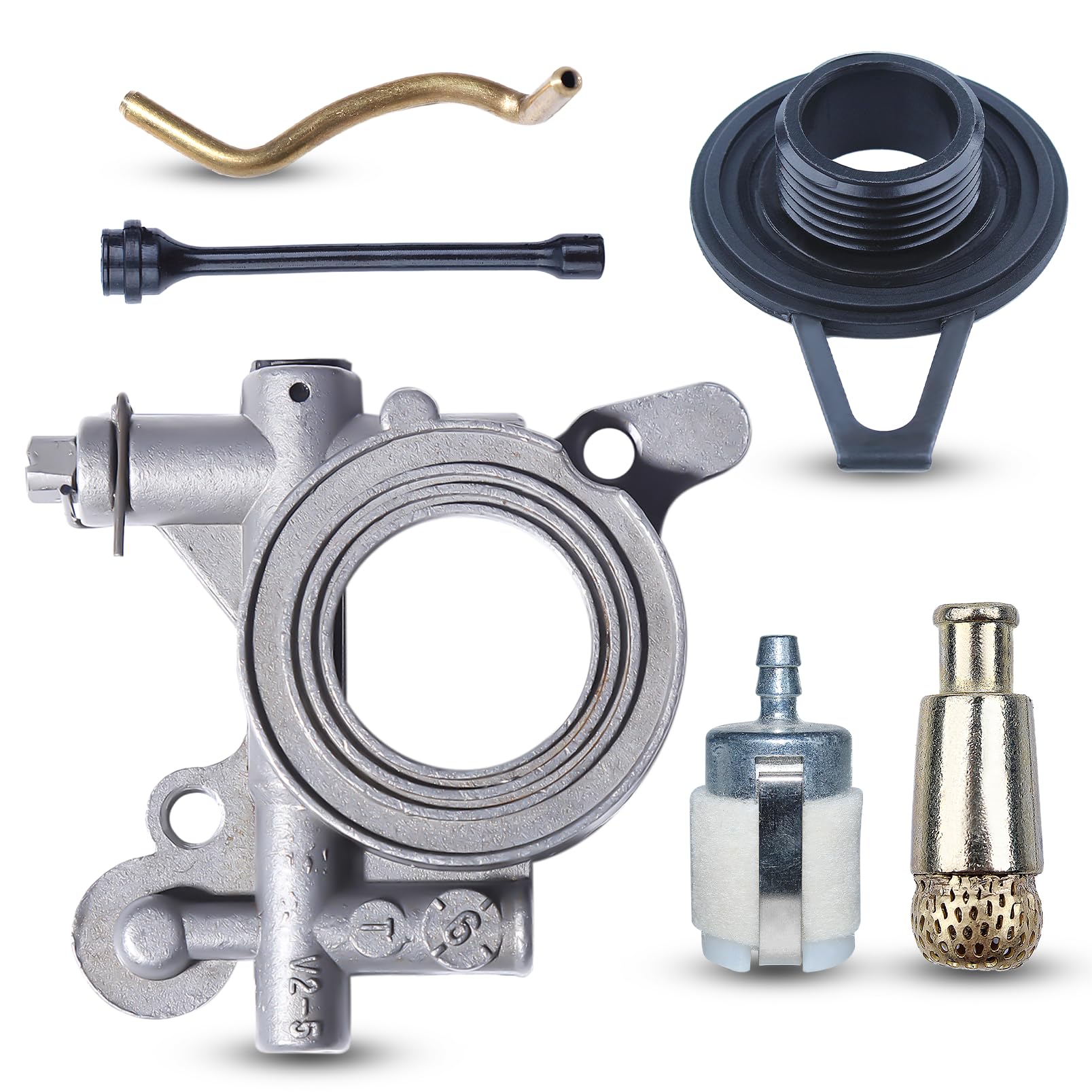 Oil Pump Worm Gear Oil Hose Line Filter Kit for Husqvarna 365 371 372 XP 372XP 3