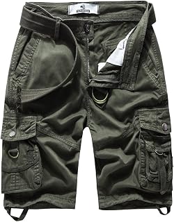 FOURSTEEDS Women's Cotton Loose Fit Zipper Multi-Pockets Twill Bermuda Drawstring Women Cargo Shorts