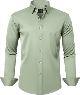 J.VER Men's Long Sleeve Pleated Tuxedo Shirt Button Down Shirt for Prom Party Wedding