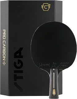 STIGA Pro Carbon + Table Tennis Bat, 5-Star Professional Table Tennis Bat for Advanced Offensive Players, ITTF Approved, Touch Carbon Technology