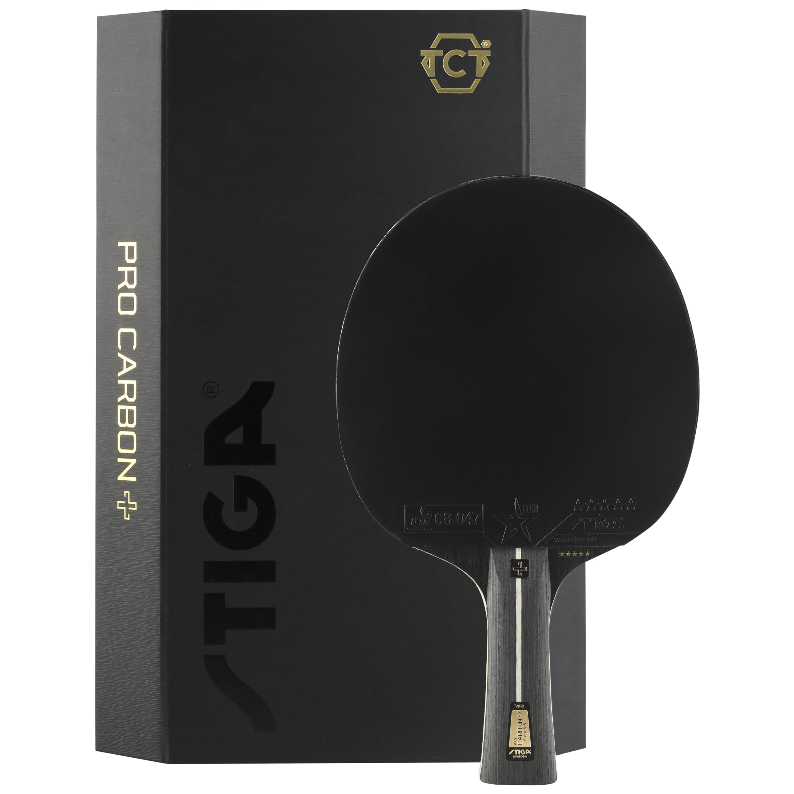 STIGA Pro Carbon + Table Tennis Bat, 5-Star Professional Table Tennis Bat for Ad