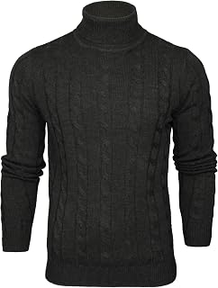 Xact Roller Neck Jumper Polo Cable Knit for Men