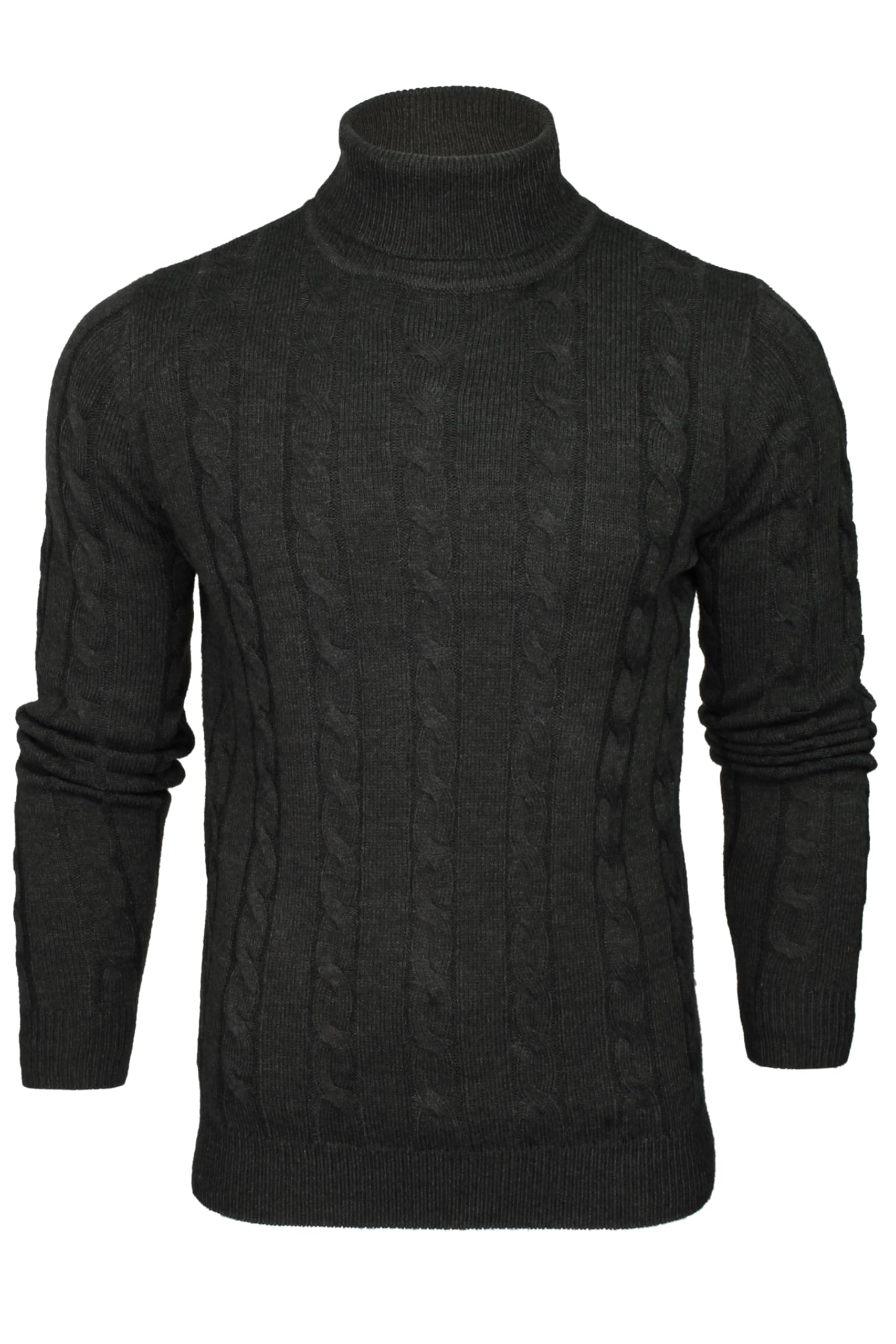Xact Roller Neck Jumper Polo Cable Knit for Men