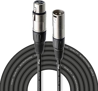 Stagg High Quality XLR to XLR Jack Microphone Cable 6m Black | Microphone Cable 6 m, XLR Male to XLR Female RoHS Compliant - for Microphones, Sound, Consoles, Recording and Live