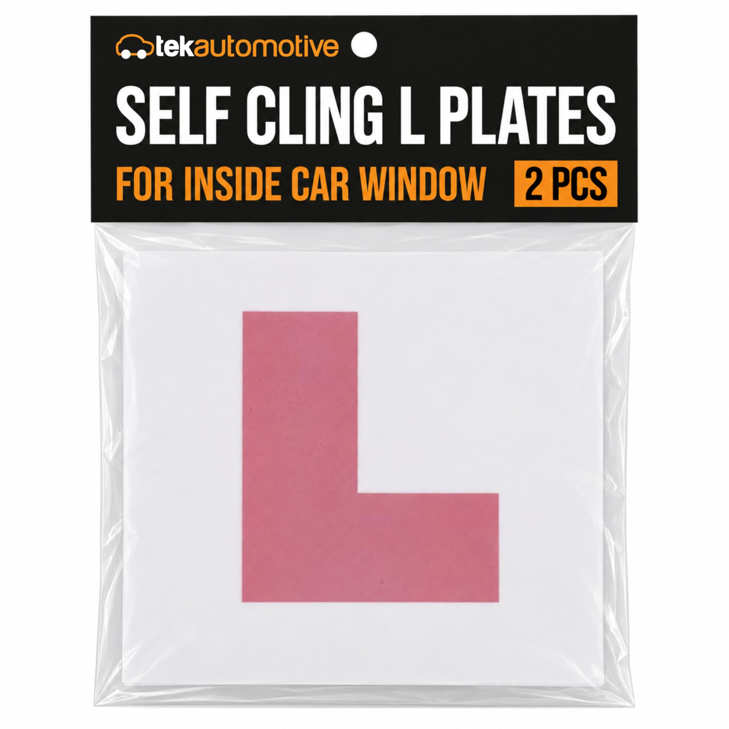 Tek Automotive Self Cling L Plates for Inside Car Window 2 Pack | Learner Driver