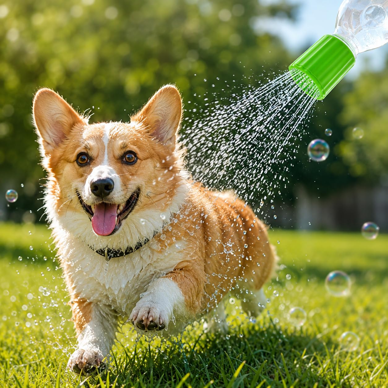 Portable Dog Shower Head, Silicone Bottle Cap Sprinkler for Water Bottle, 360° W
