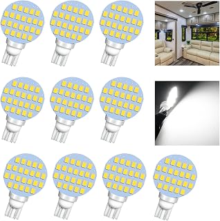 921 LED Bulb RV Interior Light Bulbs T10 912 922 194 Led Bulb for RV Camper Trailer Motorhome Boat Ceiling Dome Light 12V White 10Pack