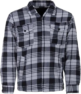 Men's Thermal Work Jacket Fleece Lining Checked Size M-3XL