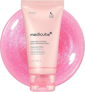 medicube Wrapping Mask PDRN Caffeine - Overnight Peel Off Facial Mask | Caffeine & Collagen for Glass Skin & Face Contour Support - Firming, Depuffing & Hydration, Korean Skin Care, 2.53 fl.oz