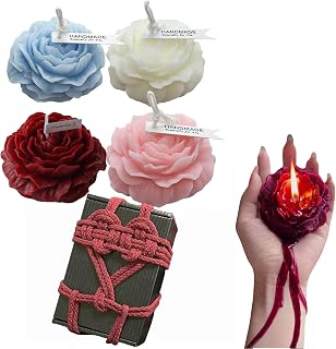 Cooary Low Temperature Scented Candles Adult Body Safe Wax Play for Couples | Low Heat Blue Red White Pink Peony Flower Shaped Candles