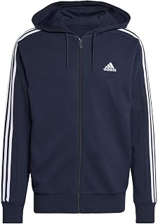 adidas Essentials French Terry 3-Stripes Full Zip Hoodie Men's Jacket