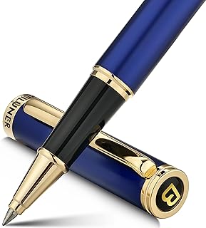 BEILUNER Luxury Roller Pen, 24K Gold Details, Noble and Elegant Designs, Schneider Refill, Best Gift Set for Men and Women, Professional, Executive Office - Blue and Gold
