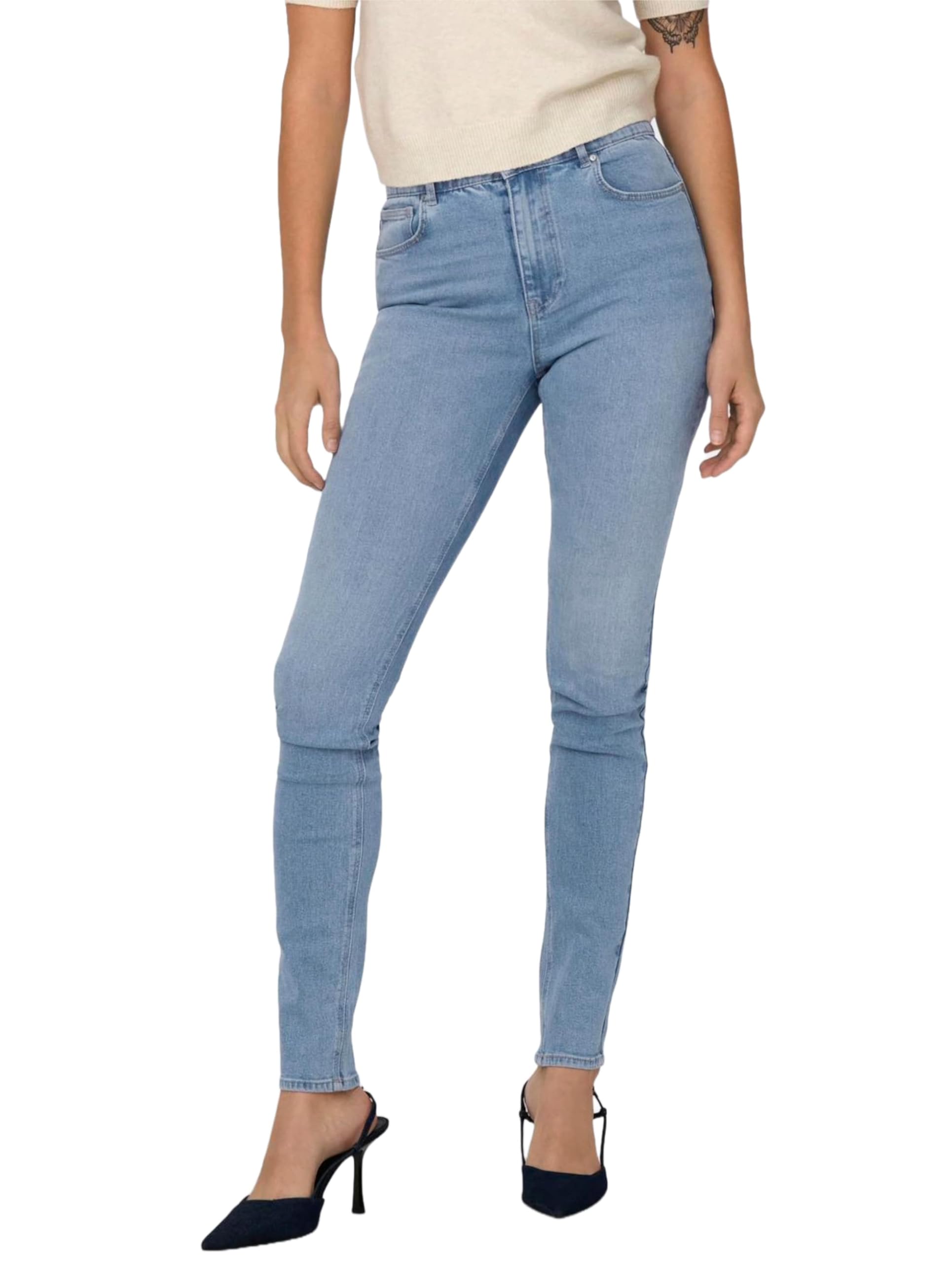 Only - Onldruna HW Skinny DNM Pimbox, Jeans Donna