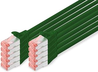 DIGITUS Cat 6-0.25m LAN Cable - 10 pieces - RJ45 Network Cable - S/FTP
