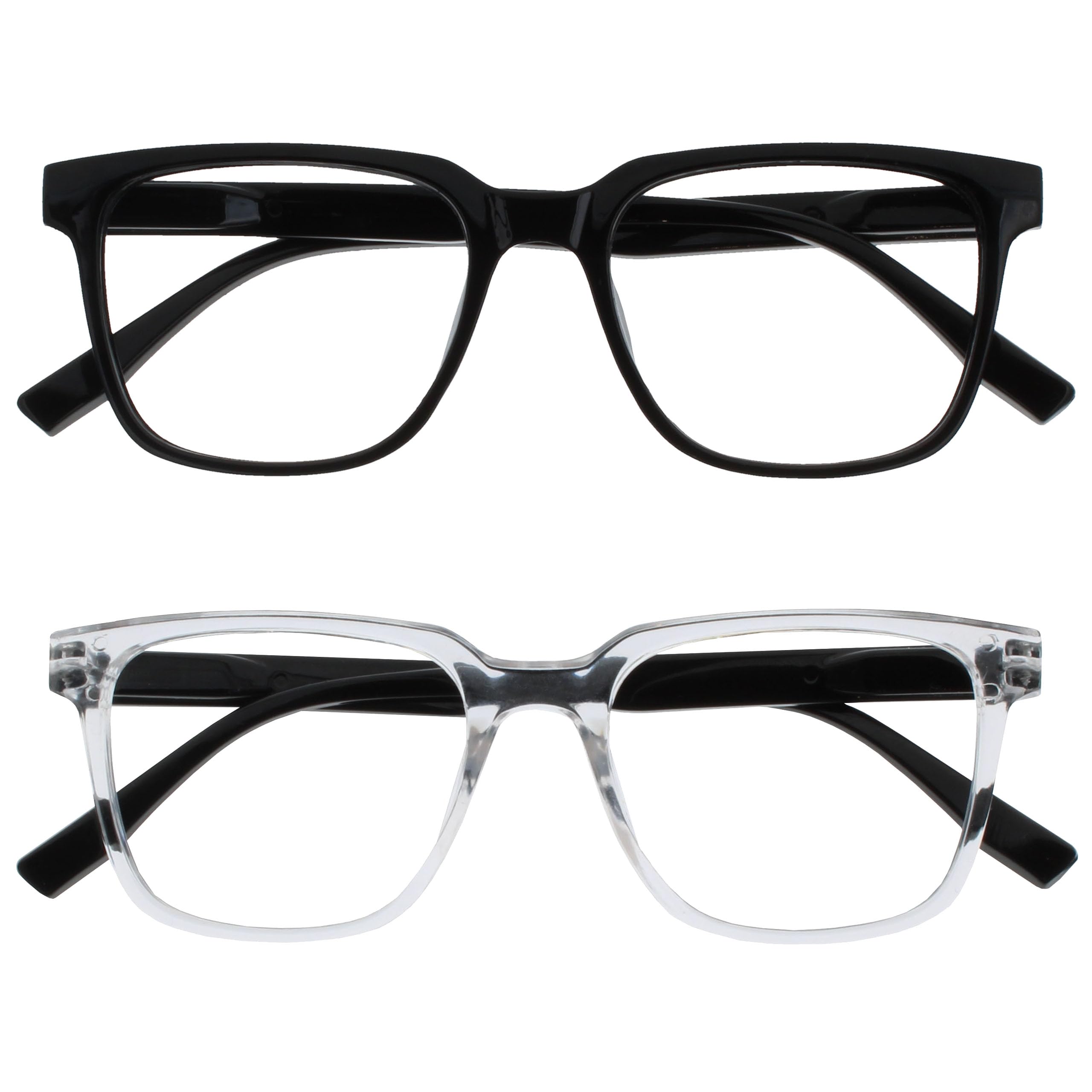 OPULIZE Leo Reading Glasses – Large Rectangular Frame – Men and Women – Spring H