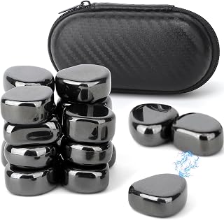 Black Fridge Magnet Rocks Multi-use Craft Gadget for Home Office Decorations, Polished Magnetic Stones with Case Gift for Educator, Professional, Commercial, Scientific (18PCS)