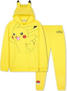 Pokemon Tracksuit for Boys & Teens, 2 Pcs Pullover Hoodie & Comfy Joggers Set, Sportswear & Loungewear, Anime Gifts for Boys