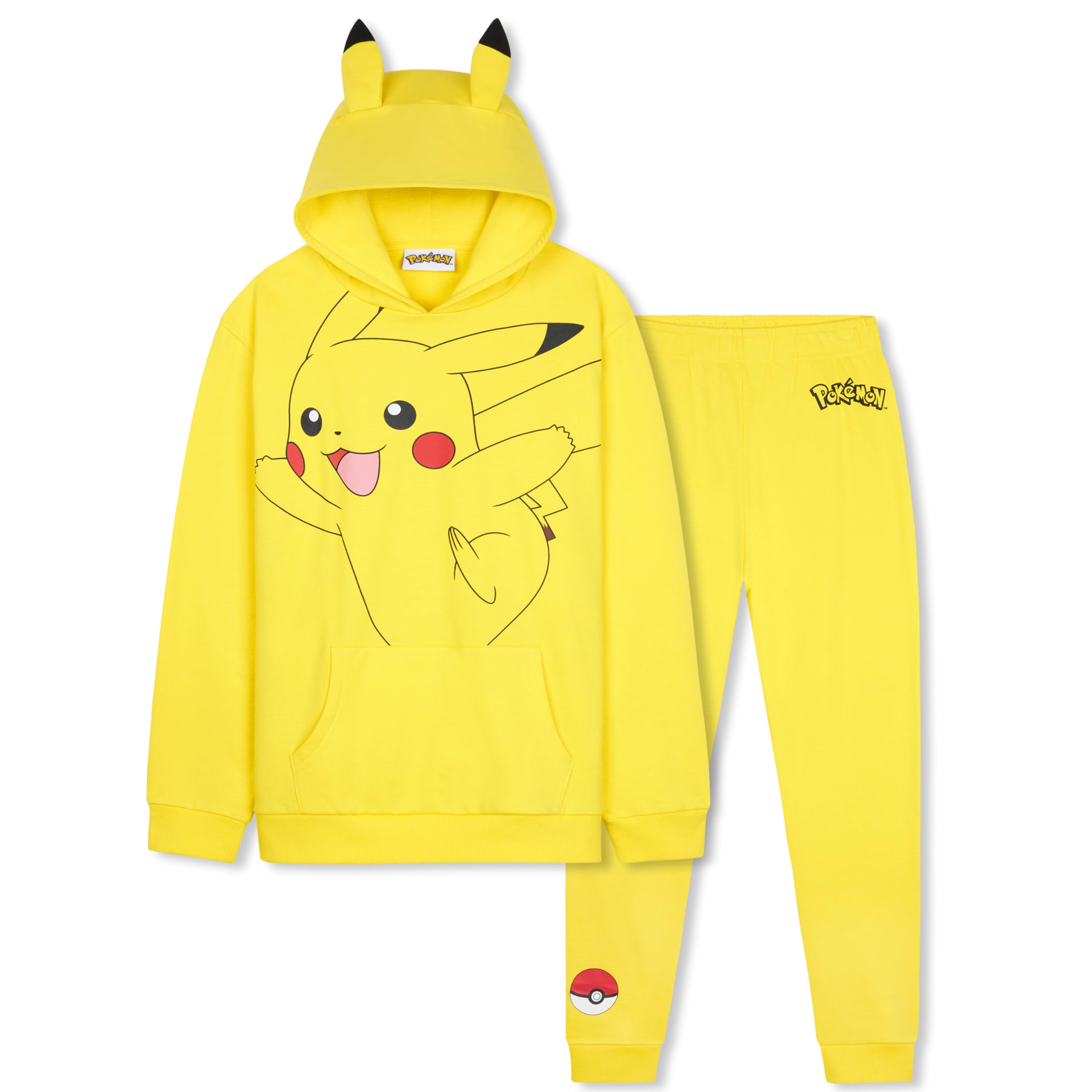 Pokemon Tracksuit for Boys & Teens, 2 Pcs Pullover Hoodie & Comfy Joggers Set, S