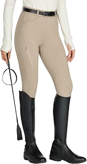 Willit Women's Riding Pants Full Seat Silicone Breeches Equestrian Horseback Riding Tights with Zipped Pocket