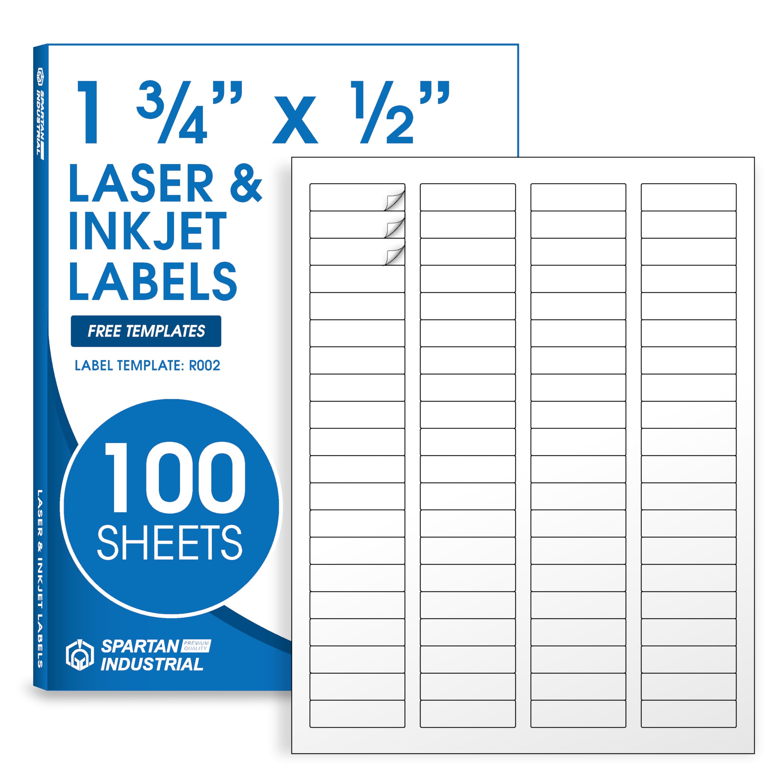1.75" X 0.5" Matte White Return Address Labels (100 Sheets, 8000 Stickers) | Mai