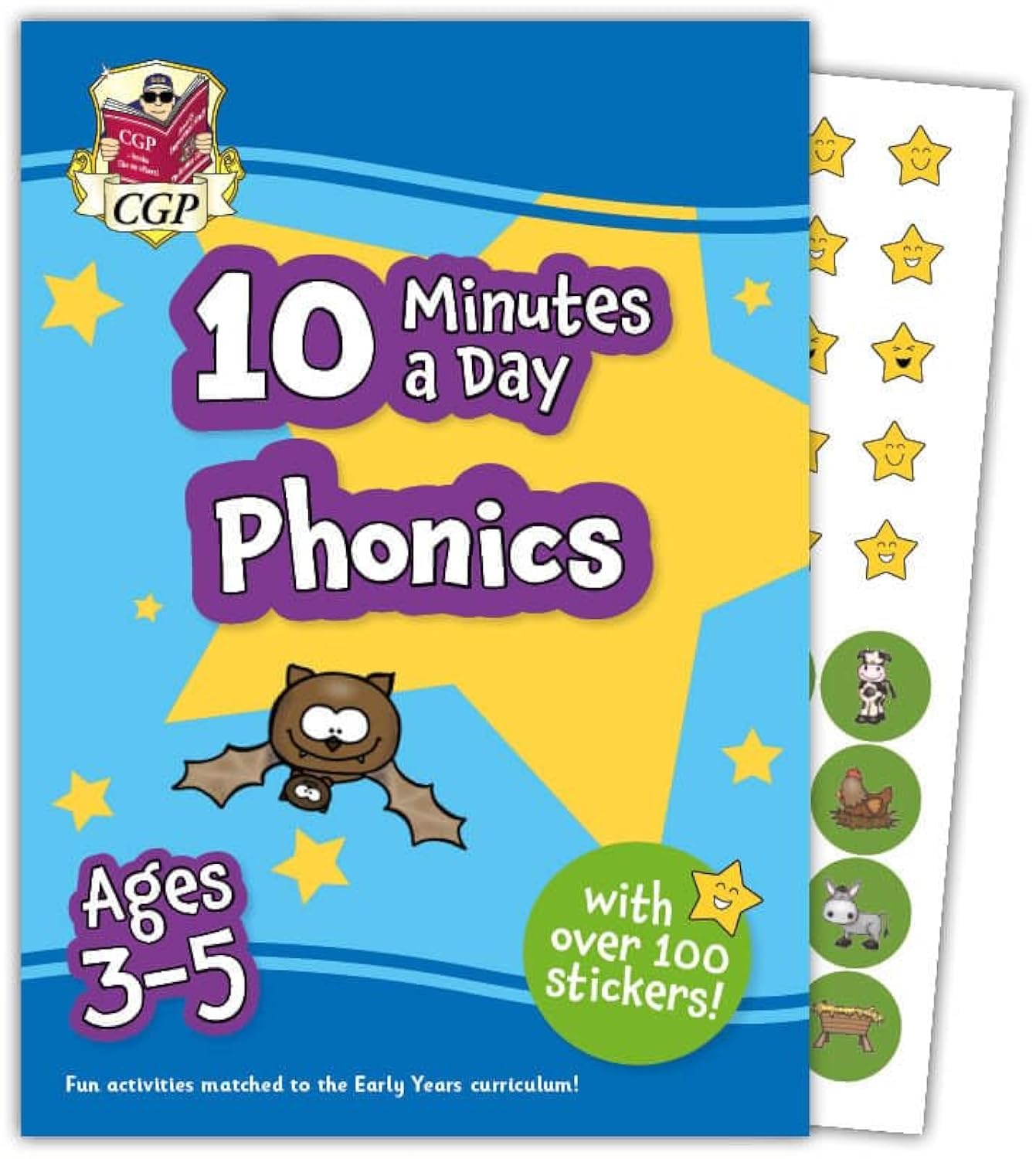 10 Minutes a Day Phonics for Ages 3-5 (with over 100 stickers) (CGP Reception Ac