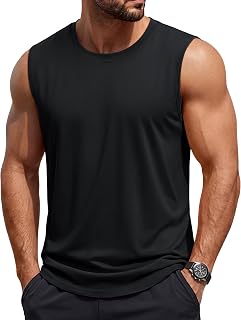 TACVASEN White Tank Tops Men Sleeveless Shirts Cotton Workout Gym Gilets Athletic Breathable Muscle Summer Tank Top for Men