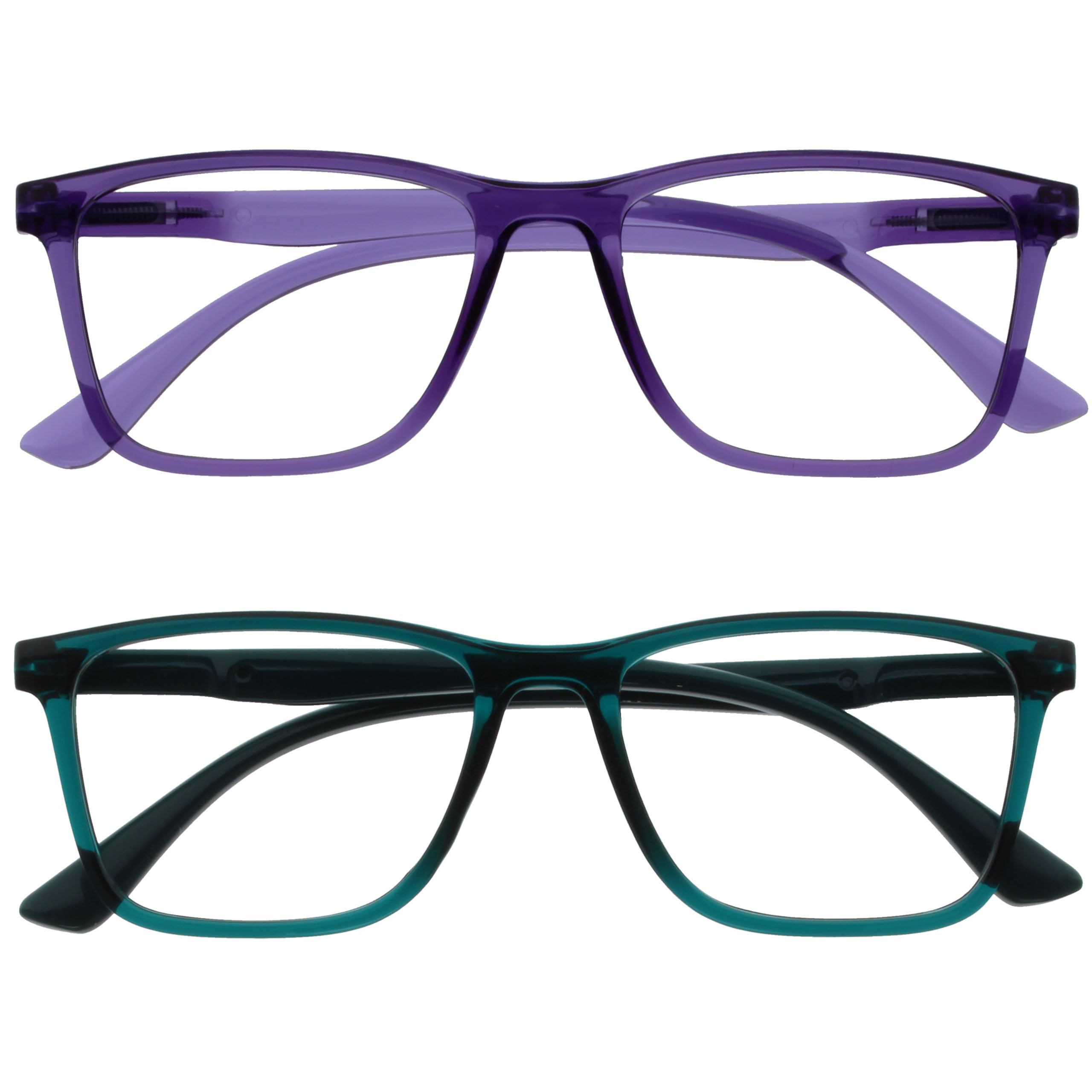 OPULIZE NYX Women's & Men's Anti-Glare UV400 Lightweight Rectangular Glasses - P