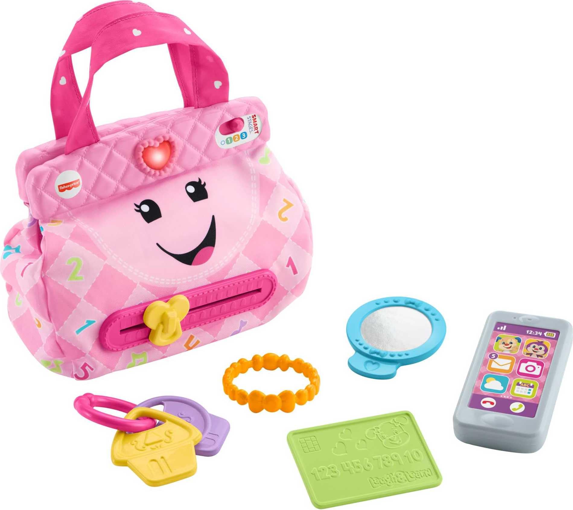 Fisher-Price Laugh & Learn Toy My Smart Purse | Pretend Purse, Lights & Learning