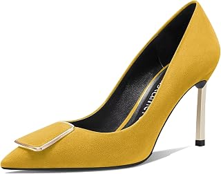 Castamere Women's Stiletto High Heel Closed Toe Pumps Slip-on Party Office Dress Cute Classic Shoes 8.5 cm Heels