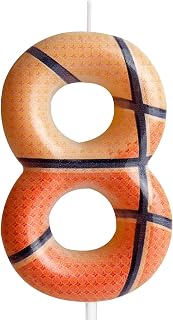 Basketball Birthday Candle, Basketball Themed 8th Birthday Cake Candle, Number 8 Candle, Birthday Cake Topper for Boys Girls Kids Sport-Themed Party Decorations Supplies Birthday Gifts
