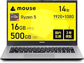 Mouse A4 【3-Year Warranty】 Laptop (Ryzen 5 7430U Processor AMD Radeon Graphics 16GB Memory 500GB SSD 14" Full HD Windows 11 Business Telework) A4A5U01SR1SIW1104AZ