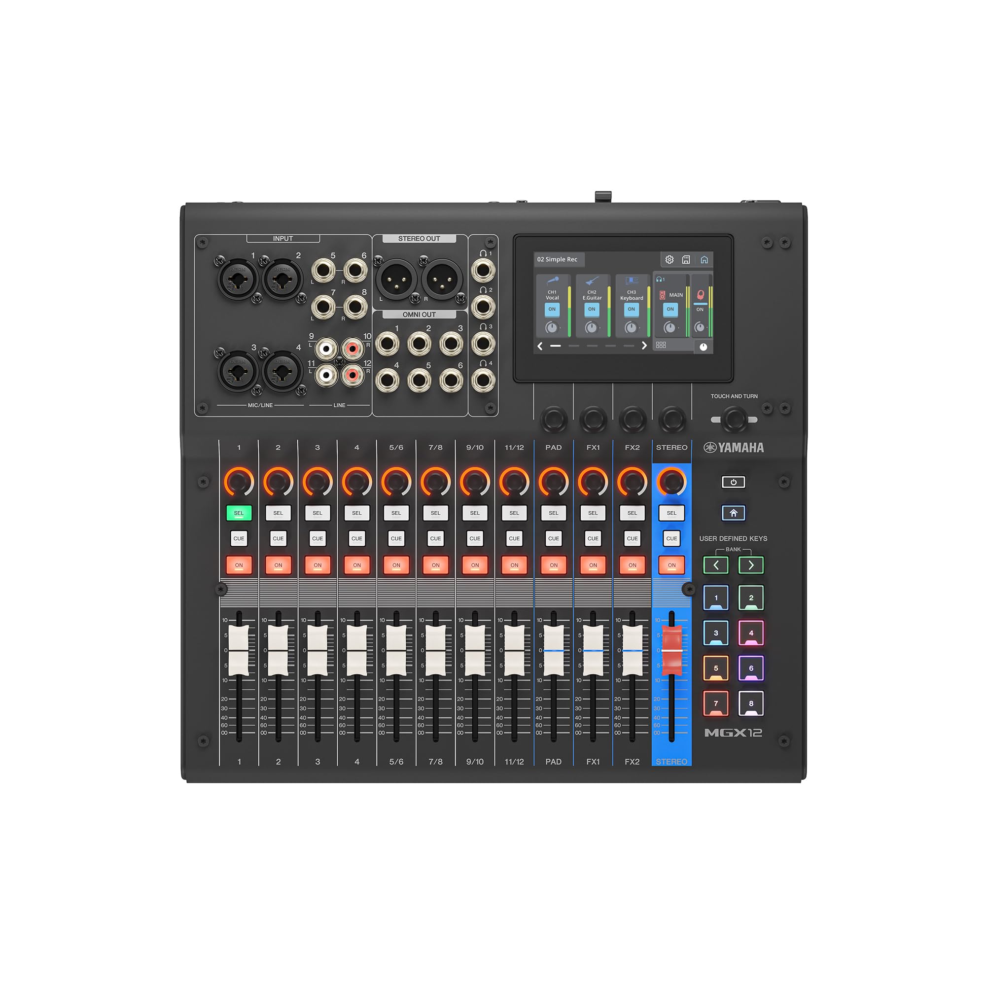 Yamaha MGX12 18ch Digital Mixing Console, Dual USB-C Audio Interface, Includes C